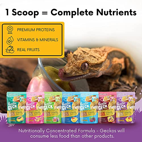 Gargeer 8oz Gentle Geck Tropical Diet - Crested Gecko Food. Made in USA | Expert-crafted superfood! Organic mango, banana & dried coconut mixed with wild insect proteins & probiotics. Zero fillers - size: 8 Ounce (Pack of 1)