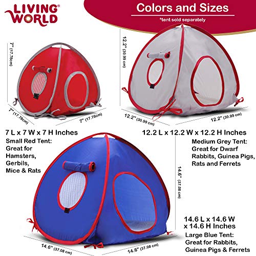 Living World Pet Tunnel, Blue/Red | Small Animal Tunnel for Rabbits and Guinea Pigs - size: Large