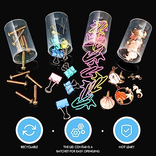 JOVITEC 100 Pcs Plastic Film Canister Holder 35 mm Empty Camera Reel Containers Storage Containers Case with Lids for Small Accessories Fish Hook Film Beads (Clear) - color: Clear