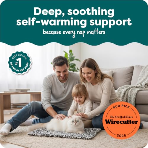 Furhaven ThermaNAP Self-Warming Cat Bed for Indoor Cats & Small Dogs, Washable & Reflects Body Heat - Quilted Faux Fur Reflective Bed Mat - Snow Leopard, Small - color: Snow Leopard, size: Small - 22"L x 17"W