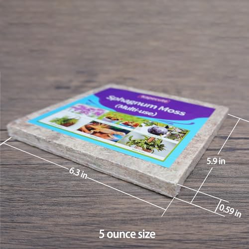 5oz Sphagnum Moss for Plant Propagation, Great Orchid Potting Mix, Help with Maintain Humidity - size: 5oz