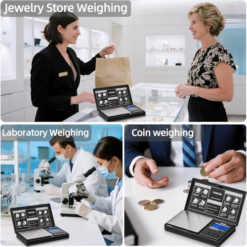 Gram Scale- 500g Ultra-Precise Digital Scale .01 Gram Accuracy for Jewelry, Diamonds, Gold & Silver, Portable Pocket Scale with LCD Display, Tare Function - Perfect for Jewelers & Collectors