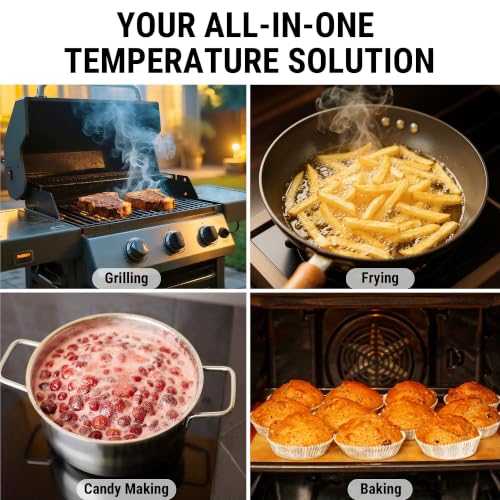 TempPro TempSwift 1 Sec Instant Read Meat Thermometer Digital | Kitchen Food Thermometer with 180° Rotating Display, IP67 Waterproof Cooking Thermometers for Deep Fry Smoker Grill BBQ - color: Black