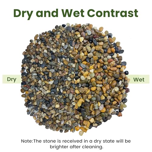 SIDONG 10LB Natural Aquarium Gravel, Small River Rocks for Fish Tank, Garden & Vase Decor - 1/4 Inch Pea Gravel, 4-8mm Polished Stones for Landscaping, Potted Plants, Terrarium - color: 10lb, size: 4-8mm