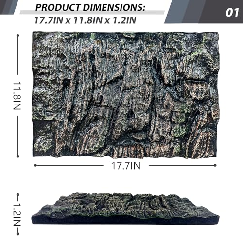 17.7x11.8in Rock Terrarium Background,3D Reptile Tank Background Board,Amphibian Stereo Backdrop Wall,Lizard Snake Gecko Spider Fish pet silo Background Decorative Panel(Paleyellow) - color: Paleyellow-17.7"*11.8"(1pcs)