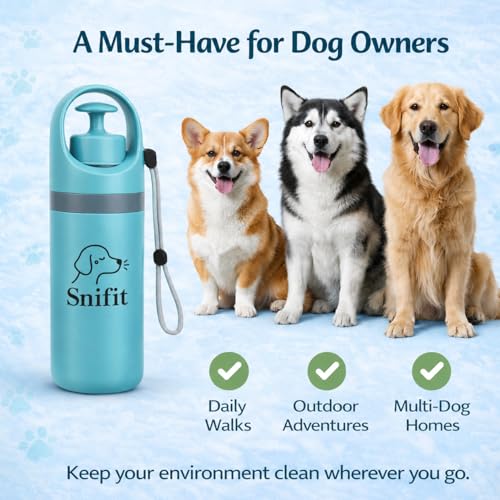 Dog Pooper Scooper for Small Medium Dogs - Portable Eco-Friendly Lightweight Poop Scooper for Dogs, Mini Waste Picker for Lawn, Grass, Gravel, and Easy to Carry (7.4 x 2.8in) Blue