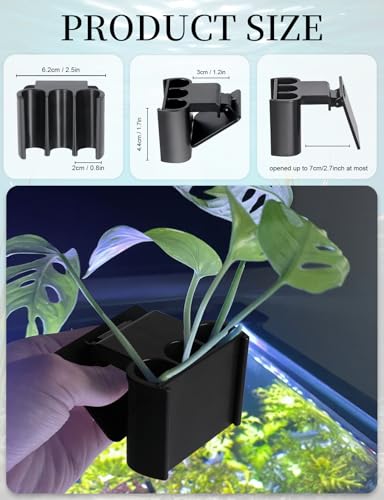 sogiv 3 Holes Aquatic Plant Cups, Hanging Aquarium Plant Holder, for Fish Tank Plants Potting, Aquascape Accessories Decorations, Black, 1 Pcs - color: Black, 1 Pcs