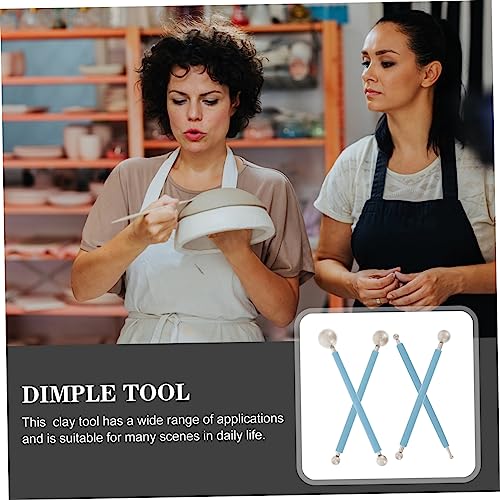 DOITOOL 3sets Double-Ended Clay Ball Rod for Sculpture Modeling Clay Tools Set Stainless Steel Ball Stylus for Craft 4pcs*3