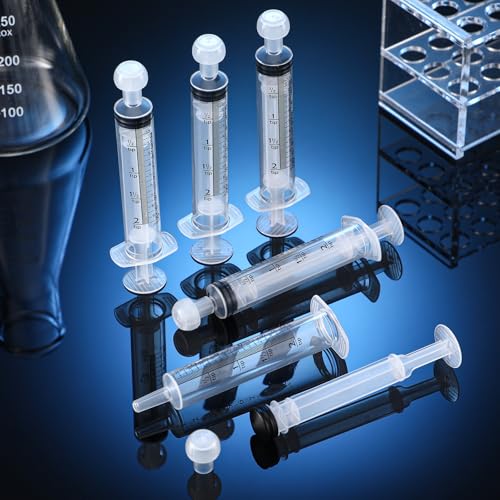 TrelaCo 20 Pack 10ml Oral Syringes with Cap for Liquid Plastic Syringe Without Needle Measuring Dispensing Tools Individually Sealed for Pets Feeding Lab Sample Injection(Clear) - size: Clear