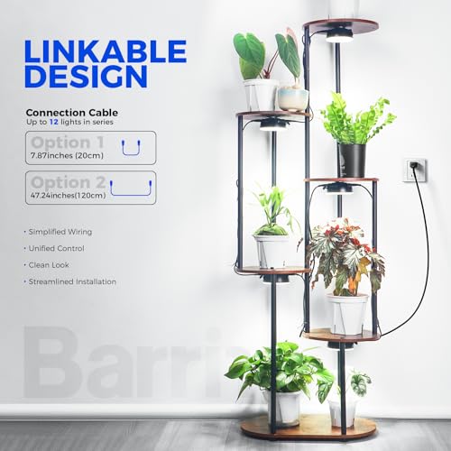 Barrina OG09 Puck Grow Light, 36W(4 x 9W), 5000K, Timer, 4 Packs, Black | Full Spectrum Plant Light for Indoor Plants, Magnetic & Linkable, 5 Levels Dimmable, Small Grow lamp, Perfect for Plant Shelf - color: 5000K-Black Cover, size: 4 Packs with Timer
