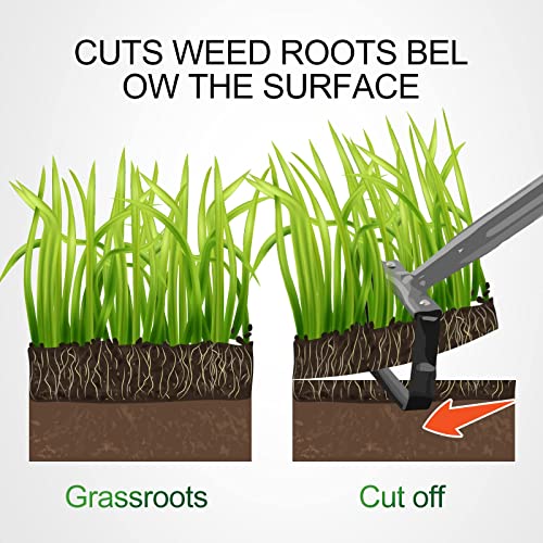 Walensee Stirrup Hoe,Garden Hand Scuffle Hoe for Weeding and Soil Loosening | 14-Inch Hollow Trapezoid Loop With Sharp Metal Edge, Functions As A Hand Rake For Weeding, Soil Cultivation And Garden Beds.