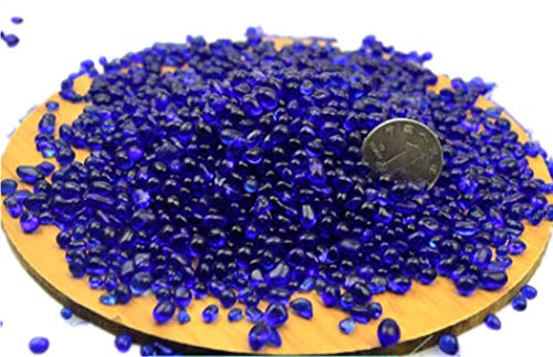 Decorative Stones,Glass Stones,1 Lb About 460 G Irregular Sea Glass Pebbles Artificial Glaze Crystal Stones Rocks for Vase Filler,Table Scatter,Aquarium Decoration,Air Plants Decoration (Navy Blue) - color: Navy Blue