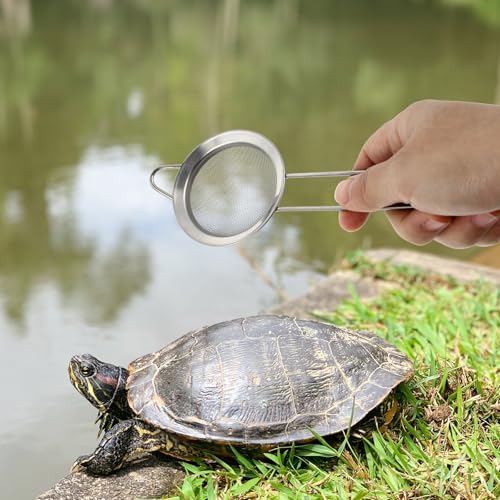 Luxshiny 2pcs Reptile Litter Scoop Sand Substrate Shovel with Metal Fine Mesh Filter for Terrarium Cleaning and Pet Manure