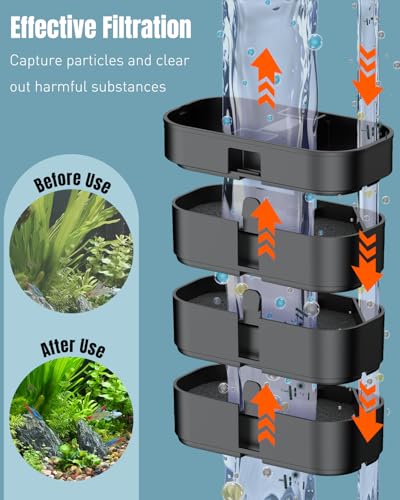 Pawfly 11.5W Ultra Quiet HOB Aquarium Filter, 95 GPH Hang on Back Filter with Adjustable Flow & Sponge, Suitable for 20 Gallon Fish Tanks - size: for 5-20 Gallon Tanks