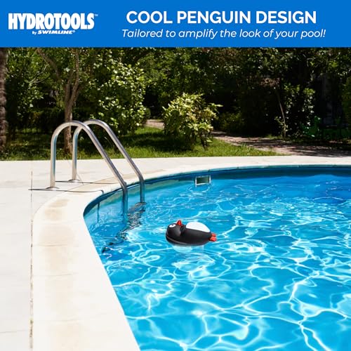 SWIMLINE HYDROTOOLS 87281 Penguin Large Capacity Pool & Spa Chemical Dispenser | Compatible With Bromine & Chlorine Supports 1-3’’ Tablets | Adjustable For Customizable Flow Rate | Cost Effective - color: Cool Penguin