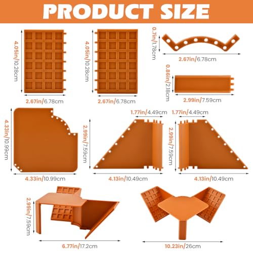 Hermit Crab Cave Hideout with Climbing Ramp 3-in-1 Hermit Crab Climbing Tank Hide Hideout Underground Tunnel Cave Corner(Color:Brown)