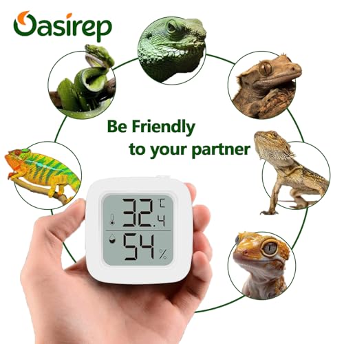 2-Pack Reptile Thermometer and Hygrometer – LCD Digital Temp & Humidity Monitor for Bearded Dragon, Gecko, Snake Tanks, Incubation Boxes, Indoor Pet Habitats - size: KD30M-White-2PCS