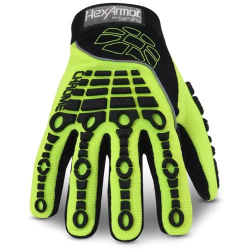 HexArmor Cut-Resistant Impact Protection High-Visibility Work Gloves | Chrome Series® 4026 | X-Small - color: Chrome Series 4026, size: X-Small (Pack of 1)