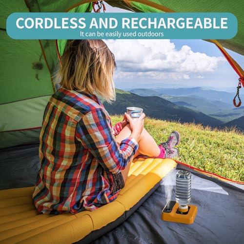 Travel Humidifier, Portable Small Humidifier for Plants, Bedroom, Office, Hotel or Car, Battery Operated Mini Cool Mist Humidifiers, Quiet 23dB, Auto-off, Night Light & BPA-Free, Orange - color: Orange
