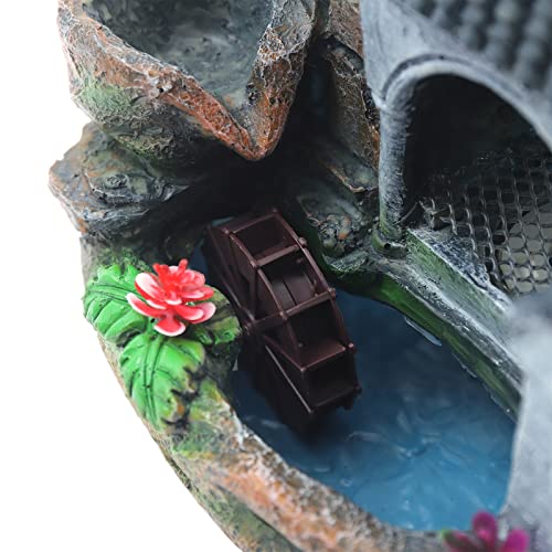 Gdrasuya10 Indoor Water Fountain, Small Tabletop Waterfall Fountain, Rockery Ornament with LED for Office Home Bedroom - color: Style 15
