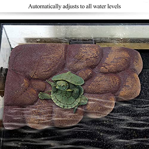 Zerodis Aquarium Tortoise Resin Floating Rock, Reptile Floating Basking Stage Island Fish Accessory Ornament Decoration(L)