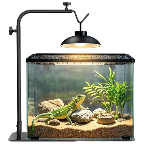 Reptile Heat Lamp Stand, Adjustable 18"-32"H Light Holder, Heavy Base | Heavy Duty, Wide Compatibility for Bearded Dragon, Turtle, Snake, Lizard, Terrarium Tank or Aquarium Use - size: 32" Height
