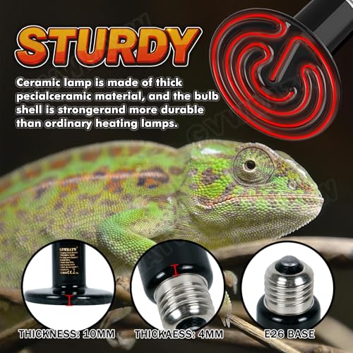 Ceramic Heat Emitter, Reptile Heat Bulbs (2 Pack-0.25 inch-75mm) - Versatile Warming Bulbs for herptiles, Birds, and Household Pets. (150 Watts) - color: 150 Watt, size: 75 mm