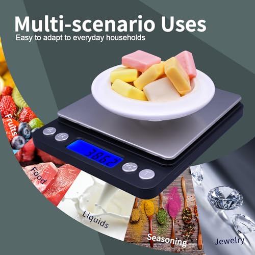Gram Scale,Capacity 500g Accuracy 0.01g Mini Food Scales Digital Weight Grams and Oz,Small Kitchen High Precision for Espresso,Baking,Jewelry,Soap Making,Black - color: Black
