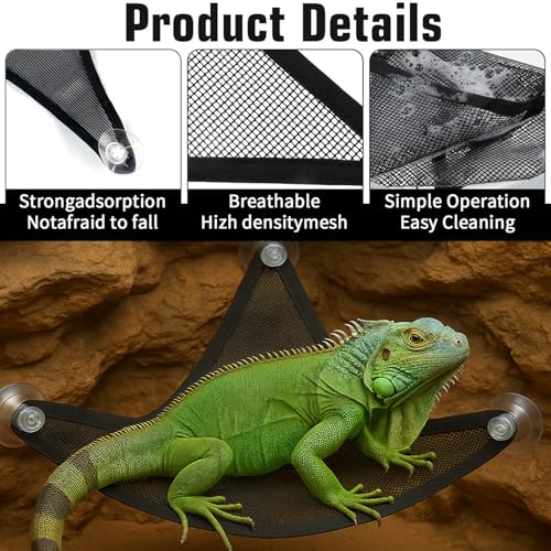 2-Packs Bearded Dragon Hammock, Reptile Hammock, Suitable for Iguanas, Chameleons, Geckos, Lizards, Snakes, Chameleons, Reptiles, Axolotl Tank