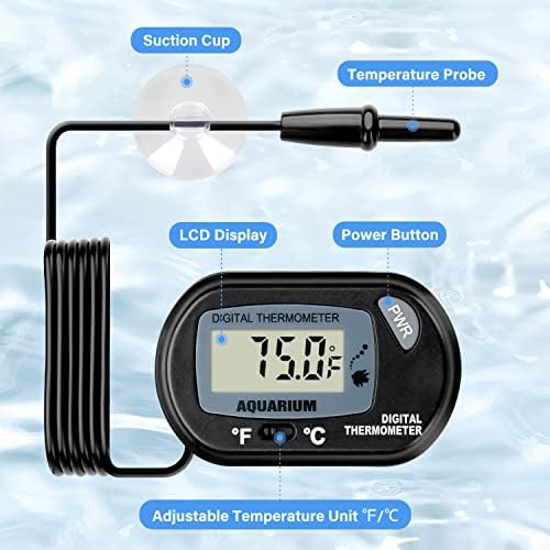 iPower 6 by 8-Inch 8W Reptile Heat Mat, LCD Digital Aquarium Thermometer, Under Tank Warmer Terrarium Heat Pad for Turtles Lizards Frogs and Other Small Animals, Multi Sizes - size: 6" x 8"