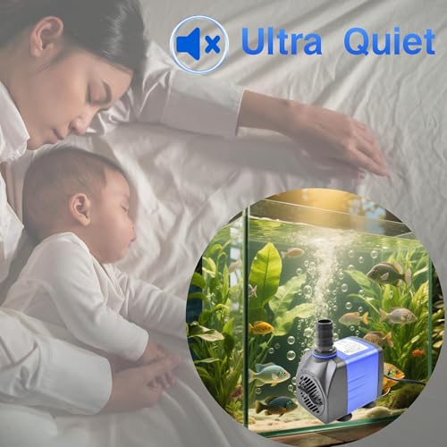 CONQUERALL 10W 158GPH Garden Fountain Pump 4.1ft Transfer Water for Aquarium Pool Waterfall Hydroponic - color: 158gph-10w, size: 1PC