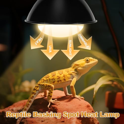 2Pack Reptile Heat Lamp, 100W Reptile Heat Emitter Infrared Basking Spot Light, UVA Daylight Heat Lamp Bulbs for Chickens Coop Reptiles Pets Brooder Use