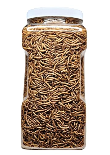 Mealworms- Freeze Dried Mealworms for Tropical Fish, Pond Fish, Reptiles, Turtles, Tortoises, Frogs, Hamsters, Birds, Rodents…3oz Small Jar