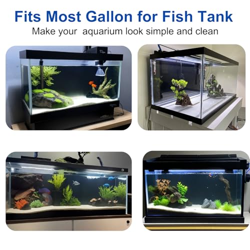 ELEBOX Aquarium Background Blue Black Fish Tank Background Picture 2 Sides Fish Backdrop for Aquarium Wallpaper 20" x 48" - size: 19.7" H x48" L
