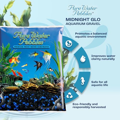 Midnight Glo Aquarium Gravel - 5 lbs - Non-Toxic, Colorfast, Vibrant Substrate for Aquariums, Terrariums, Ponds & Crafts - color: Midnight Glo, size: 5 lb (Pack of 1)