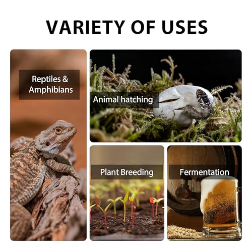 Reptile Dimming Thermostat PID Temperature Controller for Heat Lamp | Digital LED Screen with Memory Function, Night Mode and Precise Temperature Control for Terrarium Reptiles, 40-108°F Range