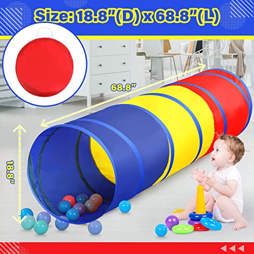PigPigPen Kids Tunnel for Toddlers,Pop Up Play Tunnel Tent for Babies or Dogs, Indoor & Outdoor Toys for Kids Backyard Playset (Classic 2 Pack Tunnels) - style: Classic 2 pack tunnels