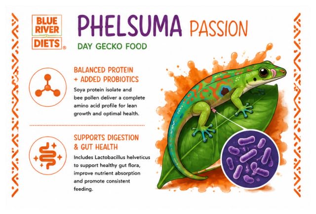 Blue River Phelsuma Passion Day Gecko Diet 2oz - 60g | All Natural Gecko Food Made in the UK