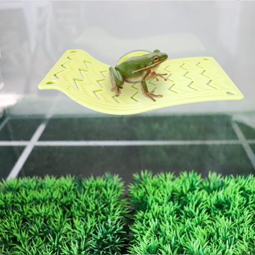 Plastic Frog Hammock with Suction Cup, Frog Habitat Platform, Reptile Decorations for Terrarium, Frog Tank Accessories, Terrarium Decor for Tree Frog, African Dwarf Frog, Frog and Toad
