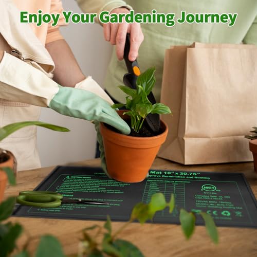 Durable Seedling Heat Mat 10x20.75 inches 8 Pack, Upgraded MET Certified Heat Mat for Plants Seed Germination,Hydroponic, Waterproof Greenhouse Heater, Seed Starter - size: 10"x20.75" 8pack