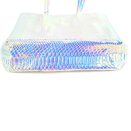Goodbag Boutique Hologram Tote Bag Laser Snakeskin PU Shoulder Bag Large Capacity Fashion Holographic Handbag