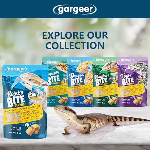 Gargeer 3oz Blue Tongue Skink Complete Gel Diet. Made in USA | Trigger their hunting instinct! A gourmet, filler-free gel that wins over picky skinks. 3oz powder makes 1lb of fresh food. - size: 3 Ounce (Pack of 1)