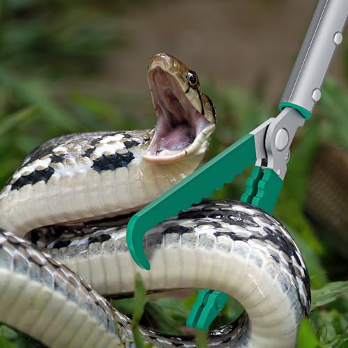78" Extendable Snake Grabber Reptile Tongs Rattle Snake Catcher | Wide Jaw Handling Tool with Lock and Comfortable Grip - size: 78 inch