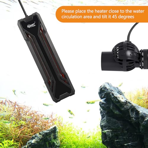 hygger Aquarium Heater 300W/500W/800W/1000W, Submersible Fish Tank Heater | With Digital LED Controller and Intelligent Leaving Water Automatically Stop Heating System, for Freshwater and Saltwater - size: 800W for 80-220 Gallon
