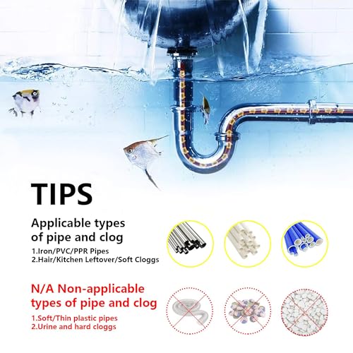 Drain Auger 25 Ft with Gloves, Heavy Duty Plumbing Snake Drain Clog Remover | Long Flexible Drain Snake for Deep Clog Removal, Reusable Drain Cleaner Tool for Bathroom, Shower, Bathtub & Kitchen Sink