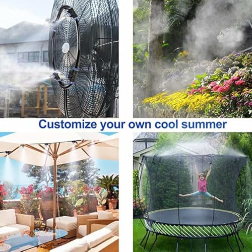 Landgarden Outdoor Misting Cooling System,Misting Line,Brass Mist Nozzles for Patio Garden Greenhouse - color: SHINY BLACK