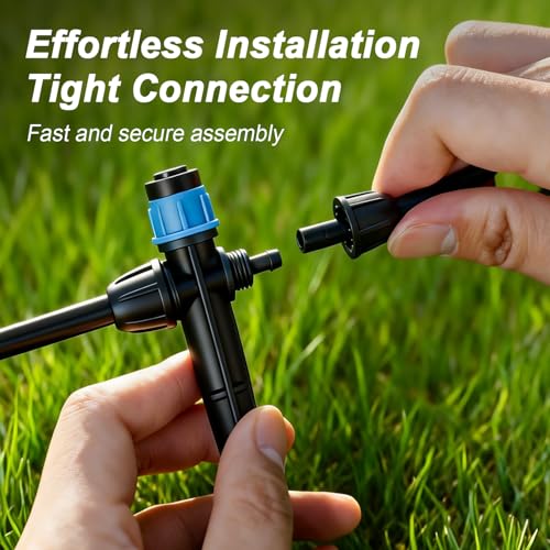 RedChili 20 Pieces Drip Emitters for 1/4" Drip Irrigation Tubing, Adjustable 360 Degree Vortex Drip Emitters with Stake 360° Full Circle Umbrella Shape Pattern Garden Two Way Irrigation Micro Drippers - size: 25P VortexEmitter(Two Way)