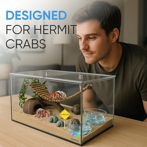 Hermit Crab Tank, Hermit Crab Cage and Enclosure, 10 Gallon
