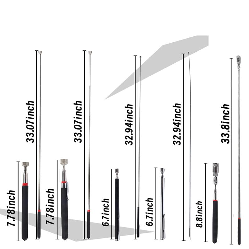 Magnetic Pick Up Tool 10 Pack, Telescopic Magnet Sticks | Extendable Length up to 30 inches, Best Gadgets Gifts for Boyfriend Husband Dad - size: 10 Pack
