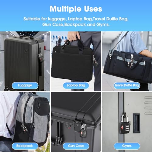 Safe Skies 3-Digit TSA Lock 6-Pack Black – Easy Set for Luggage | 2/4/6 pack. 3-digit resettable. TSA Safe Skies recognized. Lightweight. 90-day warranty. - color: 6 PACK BLACK
